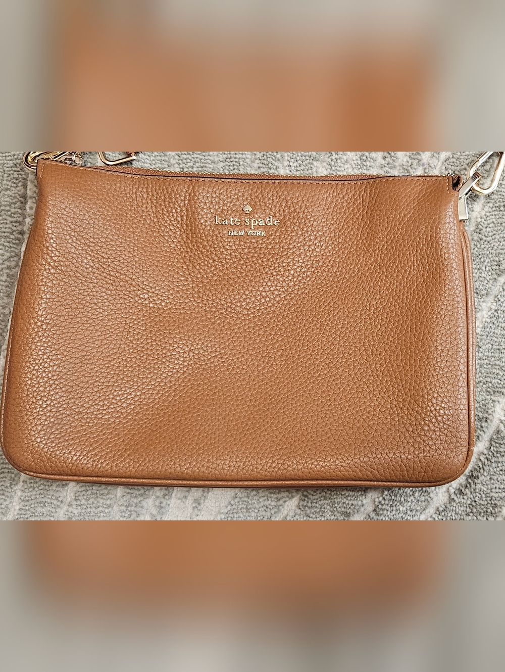 Kate Spade Leila Crossbody Pebbled Leather Shoulder Bag Gingerbread - Picture 3 of 7